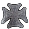 Iron Cross Embroidered Patch Black & Silver 3.5" Sew-On Jackets