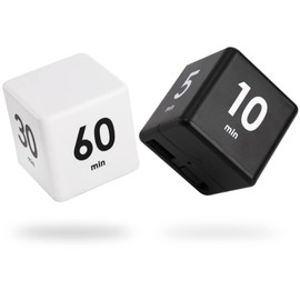 Dicunoy 2PCS Kitchen Timer, Timer Cube, Cute Productivity Timer, Pomodoro Timer Desk, Workout Timer, Desk Timer, Shower Timer, Countdown Settings for Reading, Work Tasks, Chore, Home, Gym