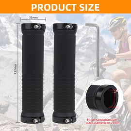 FLOWERUN Fahrradgriffe, Lenkergriffe, Ergonomische rutschfeste Gummigriffe Mit Doppelklemmung, Stoßdämpfend Und Komfortabel, Für MTB, BMX, E-Bike, Roller, Einfache Montage, 22 mm (Stil 2)