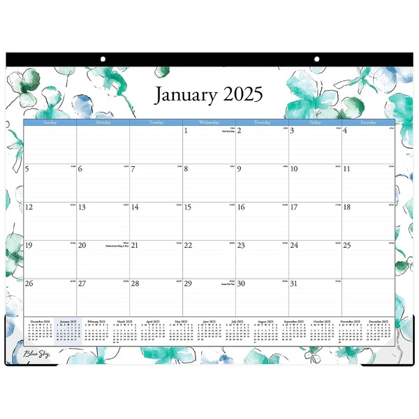 2025 Blue Sky Monthly Desk Pad Planning Calendar, 22" x