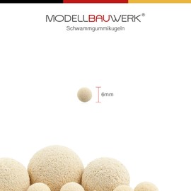 Modellbauwerk® Pure Versatility! Sponge Rubber Balls 6 mm Light / Cream Pack of 100 Create Realistic and Impressive Tree Tops, Landscapes and Bushes, Architecture Model Making Hobby Crafts Diorama
