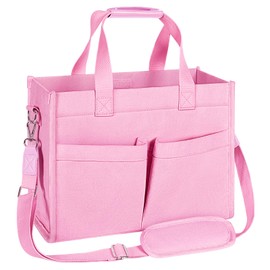 MIAOJIE Tote Bag for Women, Canvas Tote Bag with Velcro Closure, Laptop Work Messenger Crossbody Bags Everyday Tote Bags Handbags Purse for Travel Nurse Teacher College - Pink