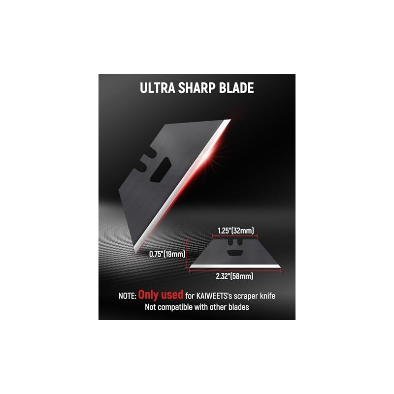 KAIWEETS Replacement Blades for KUF01 Utility Knife and Scraper, 50pcs