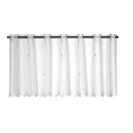Elbersdrucke Bistro Curtain Sun Valley 00 White Transparent 48 x 138 cm Short Curtain for Living Room Bedroom Hallway Kitchen Window Privacy Sun Protection 195052