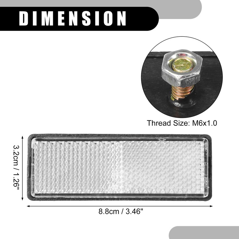 X AUTOHAUX 4pcs 3.46"x1.26" Universal Reflector - Rectangle Motorcycle Bike