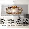 Tangkula Metal Flush Mount Ceiling Light, Antique Brass Metal Ceiling