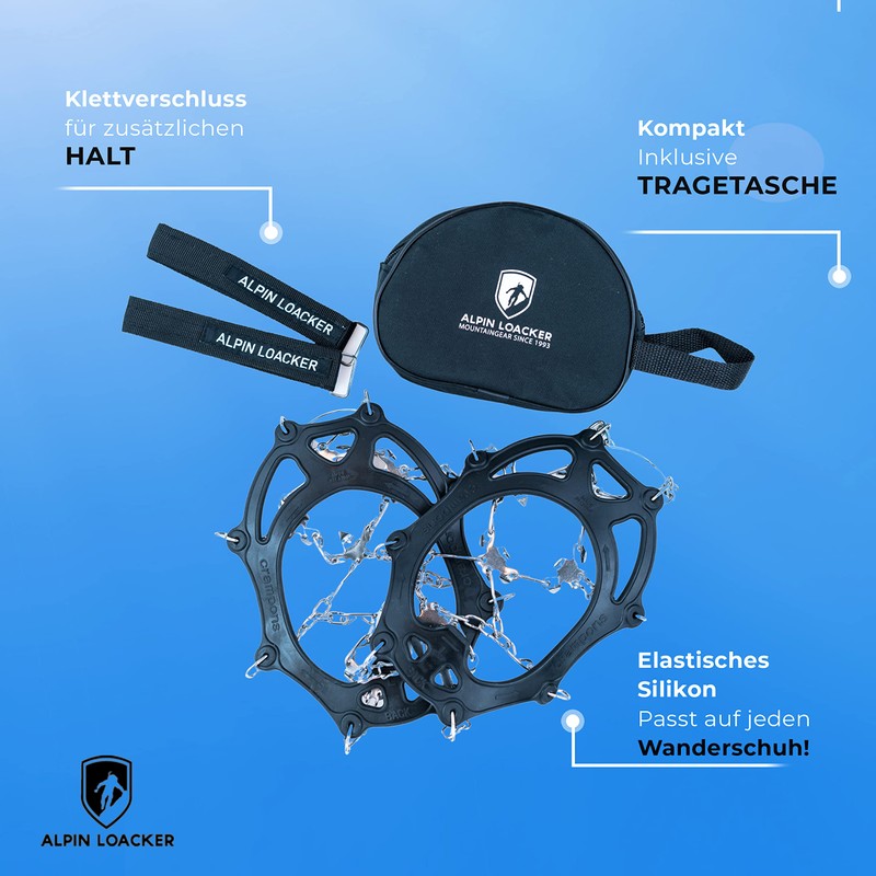 ALPIN LOACKER Grödel for snowshoes, lightweight crampons for mountain shoes,