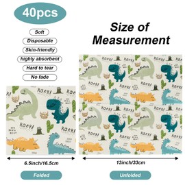 UVTQSSP Dinosaur Napkins, Dinosaur Party Napkins for Dino Theme Party Birthday Dinner Dessert, Cute, 6.5 x 6.5 Inches, 40 Count