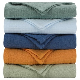 Chiowels Muslin Cloths Baby First Equipment, Pack of 5 Burp Cloths 100% Cotton (60 x 60 cm), Muslin Nappies for Newborns, Soft and Breathable, Baby Cloths for Boys and Girls, Muslin Cloths 003