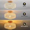 Zswanbei Rattan Light Fixtures Ceiling Flush Mount Boho Chandelier Bedroom