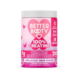 Better Booty Women’s Creatine Monohydrate Glute Powder Drink Mix - 100% Pure Creatina Micronized, 5g per Serving – Energy & Recovery Support – Keto & Vegan Friendly, Unflavored (1 Kilo, 200 Servings)