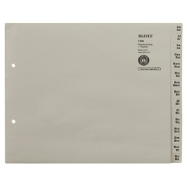 Leitz 13080085 Registerserie A-Z, A4, Papier, f1/4r 8 Ordner, grau