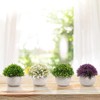 4 Macetas de Plantas Artificiales Decorativas Hogar,Pequeños Arbustos Artificiales de