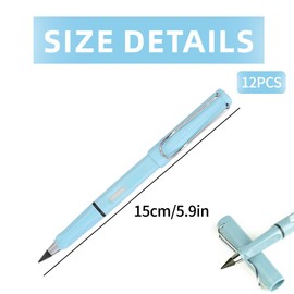 LEEQ 6 x Metal Inkless Pencils - Inkless Pencil with Eraser, Durable Magic Pencils, Magic Pencil with 6 Interchangeable Heads, Inkless Pencils Eternal, for Students Writing