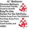 Red White Balloons 12 inch Metallic Chrome Balloons for Birthday