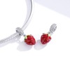 MEETCCY Fruit Charm Bracelet for Women 925 Sterling Silver Red
