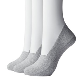GUNZE BODYWILD Men's 3D Body Wild Foot Cover, 3D Sewing, Shallow Shoes, Set of 3 Pairs of Same Color, New Model Grey, 25.0-27.0 cm
