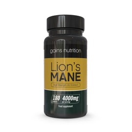 GN Lions Mane | 180 High Strength Lions Mane Supplement Tablets with Black Pepper - 4000mg Lion's Mane per Serving | Lions Mane Mushroom Supplement | Non-GMO, Gluten & Allergen Free | Made in The UK