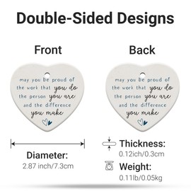 Thank You Gifts for Women, Gifts for Coworkers, Teacher, Best Friend, Nurse Gifts, Christmas Ornaments 2024 Ceramic