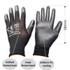 eVCom 12pairs PU Coated Black Work Gloves (improved quality). For