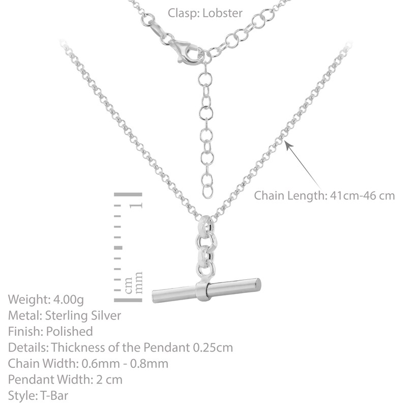 Tuscany Silver Women's Sterling Silver Belcher 20mm x 8mm T-Bar