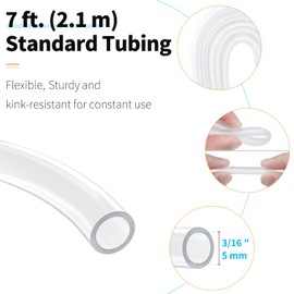 Pawfly Aquarium Air Hose Standard Air Pump Accessory Set with Air Stone Disc Connectors, Suction Cups and Check Valve Aquarium Air Hose 4/6 mm for Ventilation of Aquariums