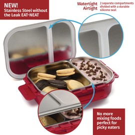 SIGNORA WARE Stainless Steel Bento Box -Adult Lunch Box For Men, Women, Kids- Bento Lunch Box Leak Proof Between 2 Compartments- Meal Prep Containers- Lunch Containers For Adults And Kids School Red