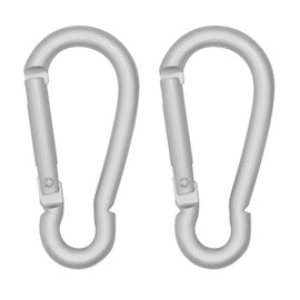 LESHIRY Large Carabiners Keychain 3" Aluminum D Shape Premium Durable D-Ring Carabiner Clip Hook Camping Accessories Snap Link Key Chain Durable Improved Design(HL-Silver 2PCS)