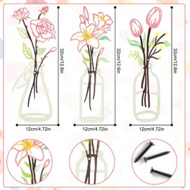 Leseogye Metal Flower Wall Art, Metal Wall Art for Bedroom, Fresh Art Deco with Hollow Design, Exquisite Wall Decor with Modern Line, Suitable for Home, Office, Kitchen and Living Room