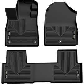 Husky Liners Weatherbeater Floor Mats | Fits 2024-2026 Honda Pilot | Front & 2nd Row, 3-pc Black - 95821