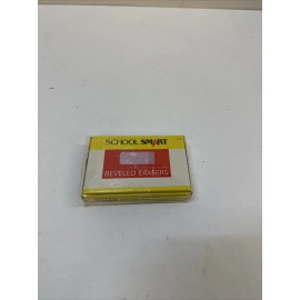 School Smart Beveled Block Erasers, Large, Pink, Pack of 12