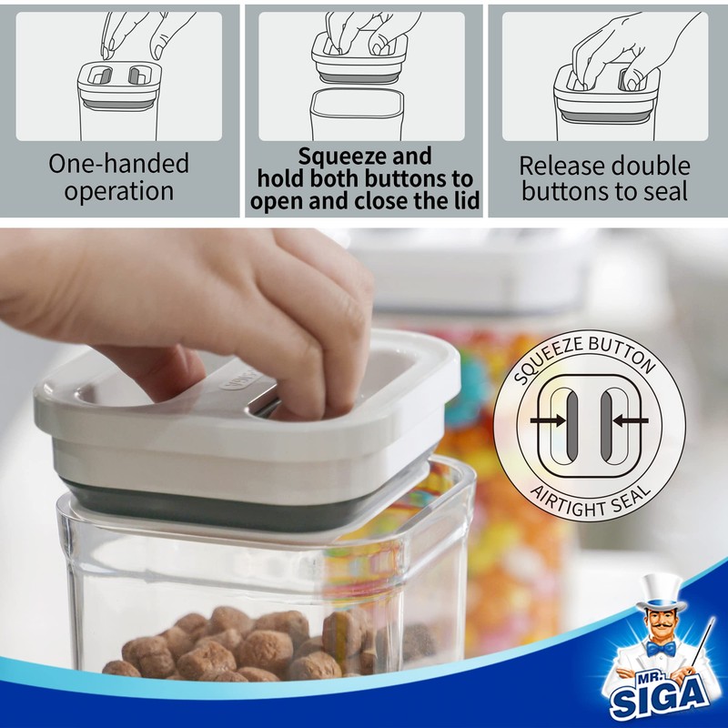 MR.SIGA 8 Piece Airtight Food Storage Container Set, BPA Free