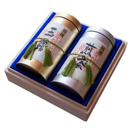 Kiyoizumi, Respect for the Aged Day, Uji Tea Gift, Hand-picked Gyokuro (3.5 oz (100 g), Hand Picked Sencha (3.5 oz (100 g), Comes in a Wooden Box, Top Class, Premium Uji Tea Gift, Sencha, Gyokuro, Tea