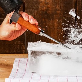 VOANZO 6.7 inch Ice Pick Portable Ice Hammer Japanese Style Ice Pick Tool with Wooden Handle for Bars Kitchens Picnics Camping