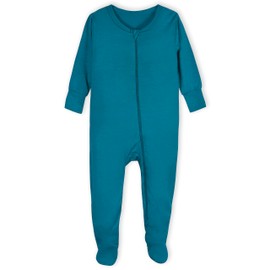 Gerber Pijama unisex suave y cómodo con pies y viscosa hecha de eucalipto, Verde azulado (Ocean Teal), 12 meses
