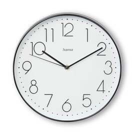 Hama Wall Clock, Plastic Glass, Black, L