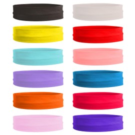 Etetevntt Yoga Headband for Women, Sports Headband for Yoga & Running, Stretch Hair Accessories Wide Band (Pack of 12)