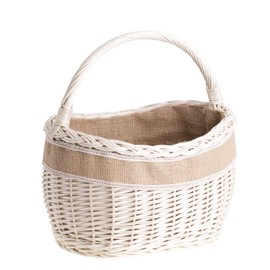e-wicker24 Shopping Basket Wicker Braided Basket with Handle Storage Basket Lightweight Picnic Basket Gift Basket Empty Vintage Reisenthel Basket Storage Shopping Basket Braided (Jute 3)