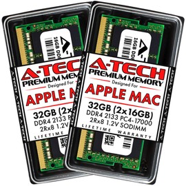 A-Tech Components 32GB (2x16GB) RAM for 2017 iMac 21.5 inch Non-Retina | DDR4 2133MHz PC4-17000 SO-DIMM 260-Pin CL15 1.2V Non-ECC Unbuffered Memory Upgrade Kit