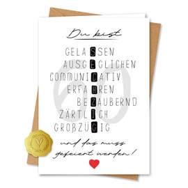 Vielucks Vielucks Besondere Geburtstagskarte 60 Jahre Mann Frau Inkl. Umschlag und Aufkleber, Lustig Geburtstag Geschenk für 60 Geburtstag Frauen Männer, Rätselkarte 60. Geburtstag Mann Frau (60 Jahre)