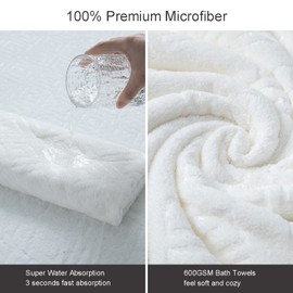 8 Pack Bath Towels Set White,2 Oversized Bath Towels(35"x70"), 2 Hand Towels,4 Washcloths Ultra Soft and Absorbent Chair Towels for Bathroom, Quick Dry Towel for Gym Hotel Camp Pool