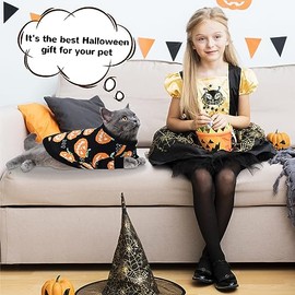 Suéter de Halloween para cachorros, gatos, calabazas, ropa de punto con bonito patrón de boo, chamarra de Halloween para gatitos, perros pequeños, gatos, talla M