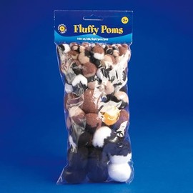 Playbox Animals Fluffy Poms (100 Pieces)
