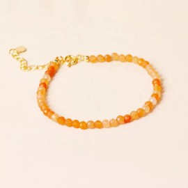Orange Aventurine Beads Healing Crystal Protection Bracelet for Anxiety Relief