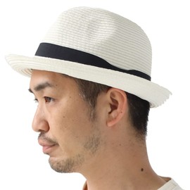 regnuu Men's Foldable Straw Hat, Stylish, Large Size, Women's, Unisex, Unisex, white