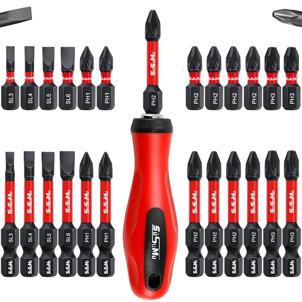 Magnetic Impact Phillips Bit #2, 24PCS Multifunctional Magnetic Screwdriver Tool
