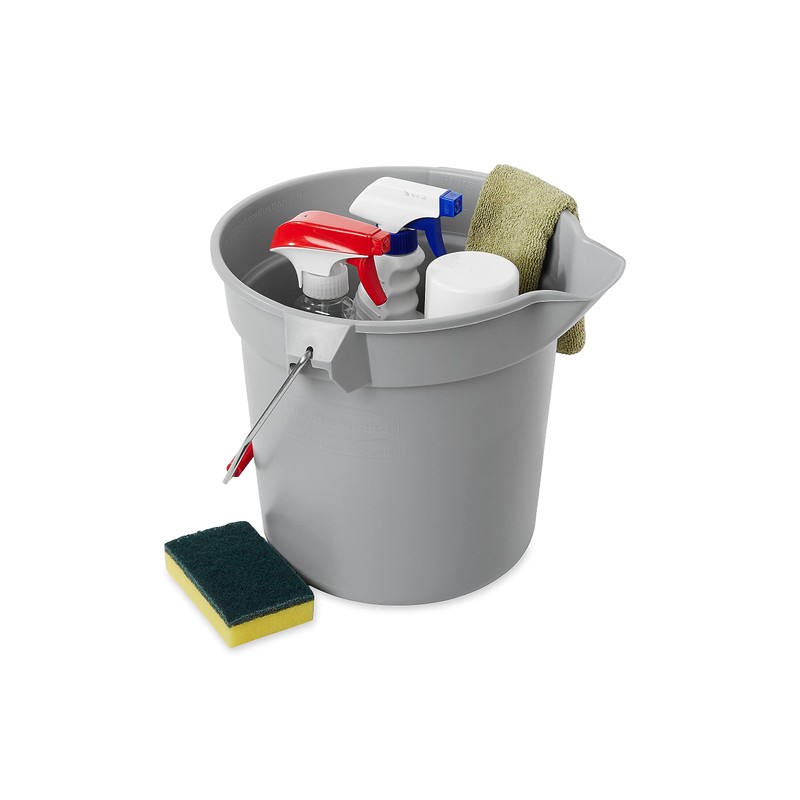Rubbermaid BRUTE Bucket (S), 3.7 gal (9.5 L), Gray FG296300GRAY