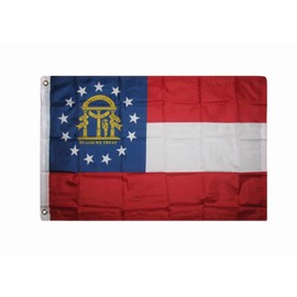 AllFlags ShopForAllYou Decor Flags 2x3 Georgia State SuperPoly Flag 2'x3' Banner Grommets Fade Resistant Quality