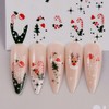 3D Christmas Nail Stickers Green Leaves Red Bean Elk Snowflake