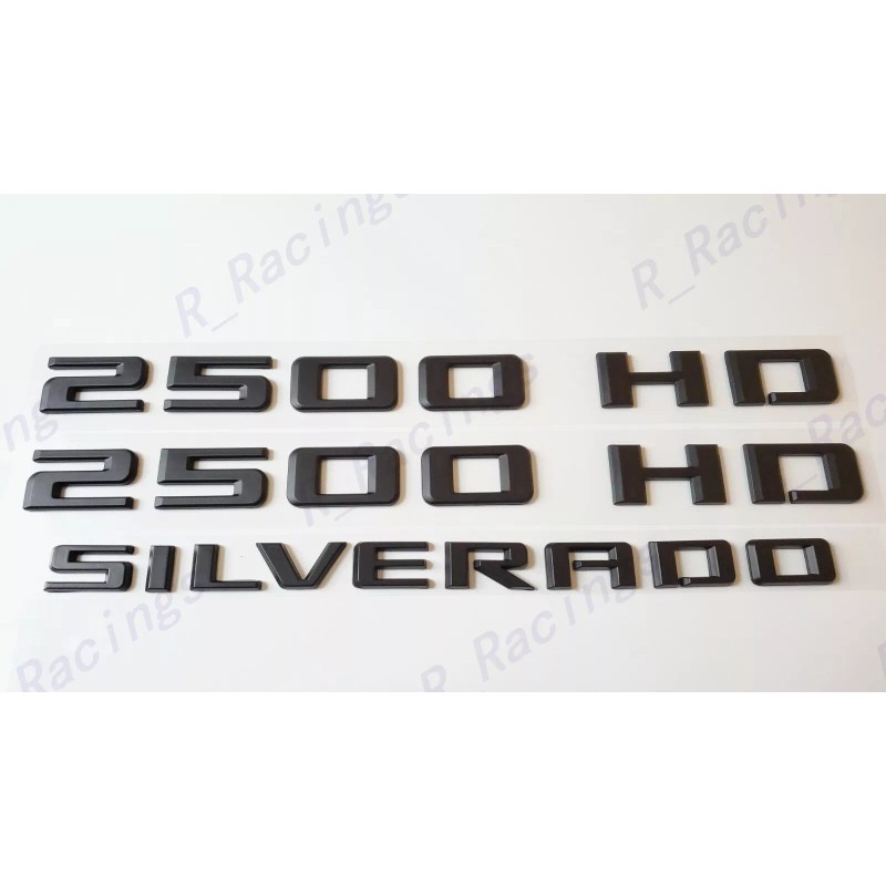 GM Auto Matte Black Doors 2500HD Tailgate Silverado Emblems Fit